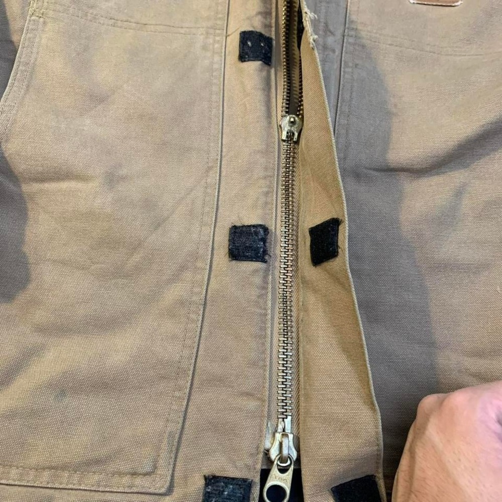 Tan Brown Carhartt Detroit Jacket With Corduroy Collar‎ Large - Picture 2 of 8